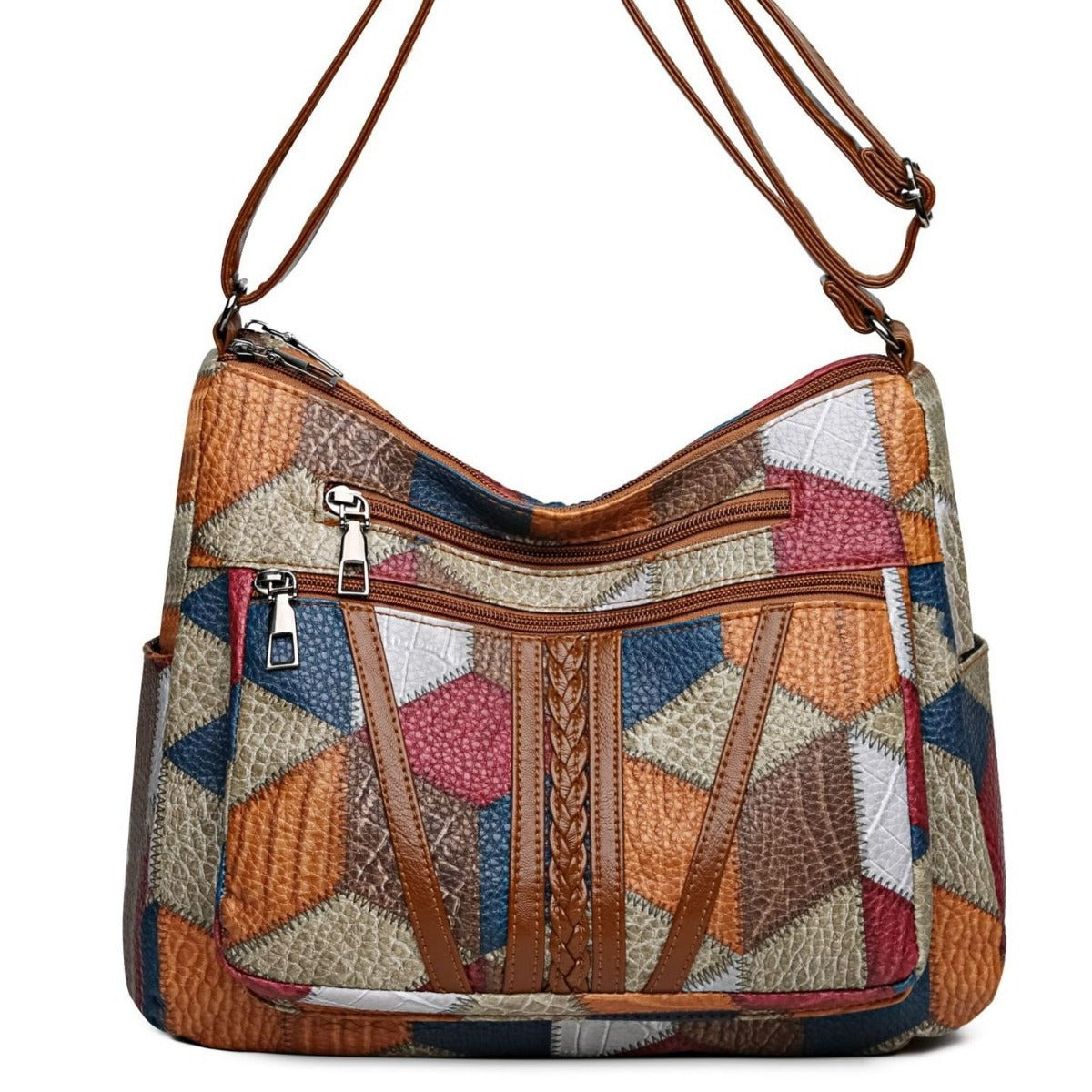 Sac bandoulière vintage élégant à multiples poches