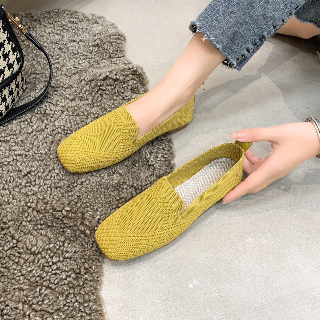 Mocassins élégants en maille respirante