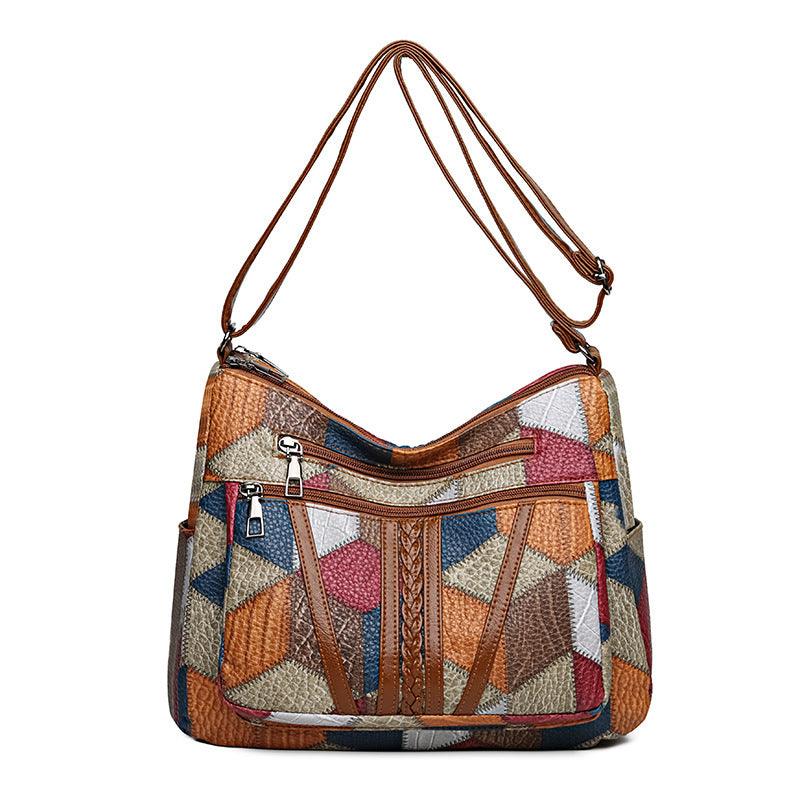 Sac bandoulière vintage élégant à multiples poches