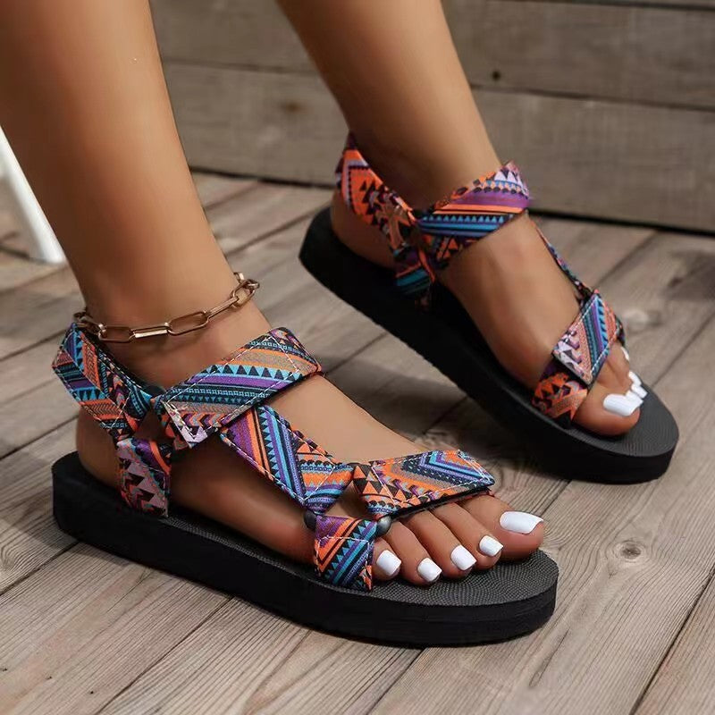 Sandales bohèmes plates pour femmes