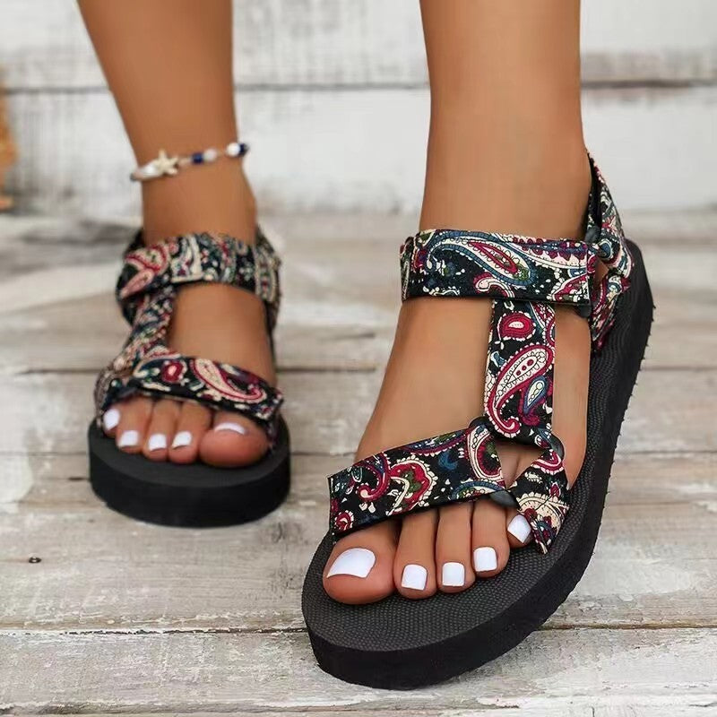 Sandales bohèmes plates pour femmes