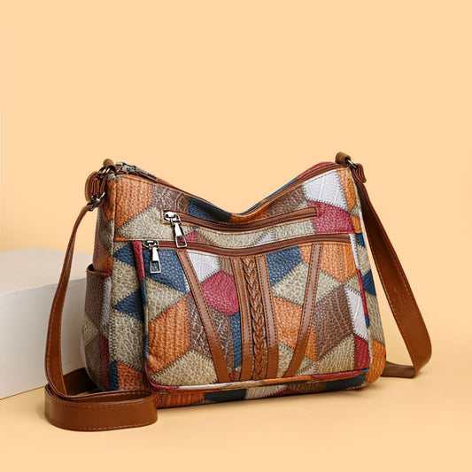 Sac bandoulière vintage élégant à multiples poches