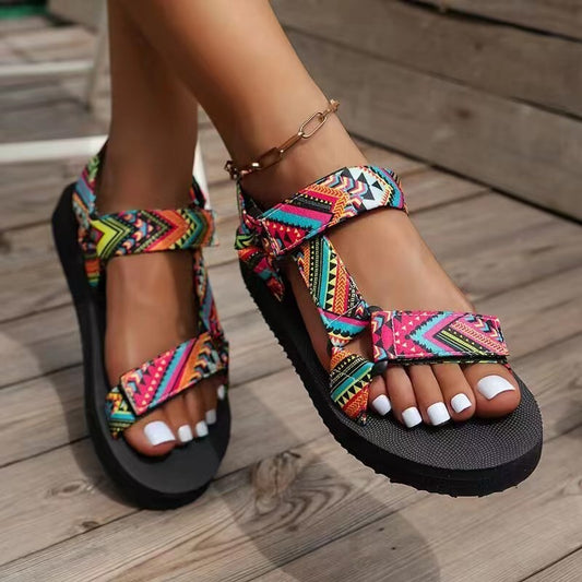 Sandales bohèmes plates pour femmes