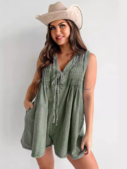 Robe Décontractée Sans Manches en Jean Léger