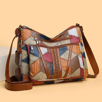 Sac bandoulière vintage élégant à multiples poches