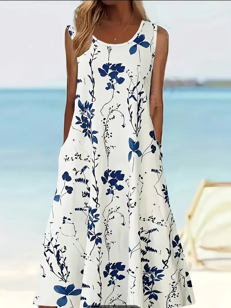 Robe Longue d’Été à Imprimé Floral Bohème