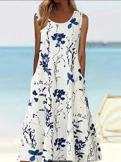 Robe Longue d’Été à Imprimé Floral Bohème