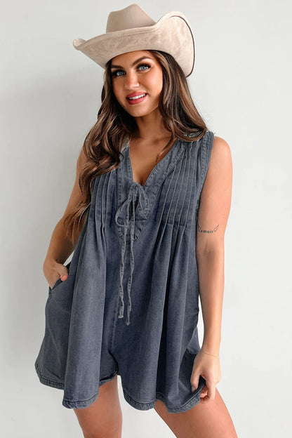 Robe Décontractée Sans Manches en Jean Léger