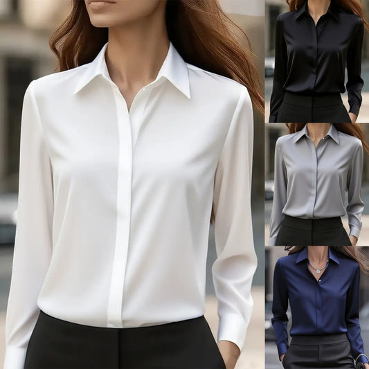 Chemise Élégante Blanche à Manches Longues